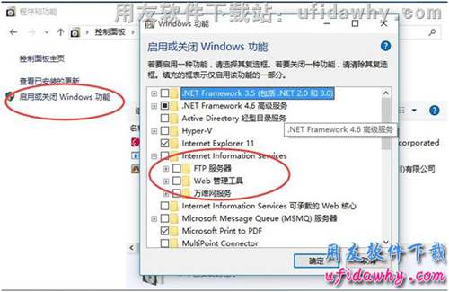 安装windows 10操作系统的IIS操作步骤第三步图示