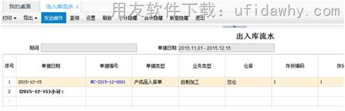 T+12.1出入库流水账单据查询界面