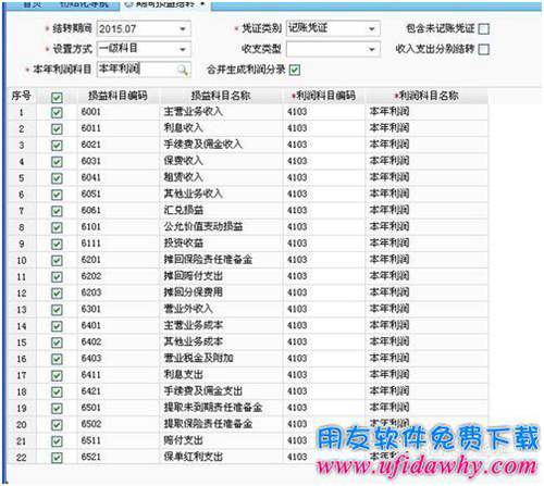 用友软件T+期间损益结转设置