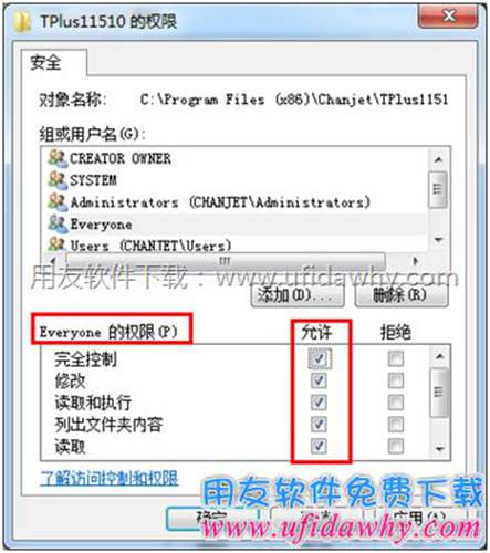 增加用友畅捷通T+文件夹权限图示六