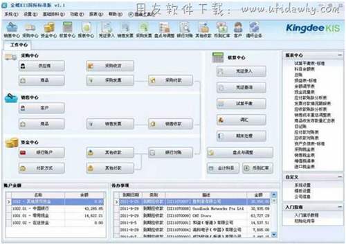 金蝶KIS国际版中文版软件操作界面图示