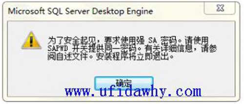 为了安全起见要求使用强SA密码....
