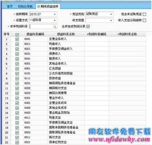 用友软件T+期间损益结转设置