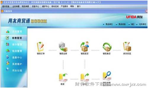 用友商贸通服装鞋帽版V10.1销售管理功能示图
