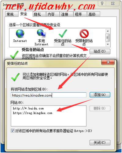 金蝶KIS记账王设置激活网址为信任站点