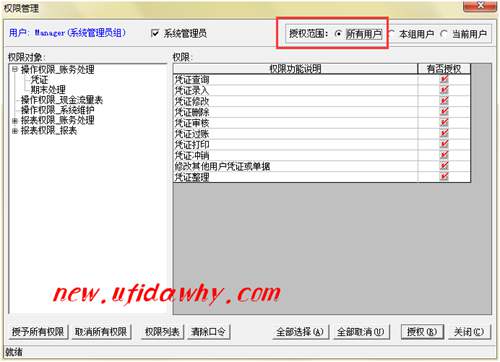 授权范围所有用户